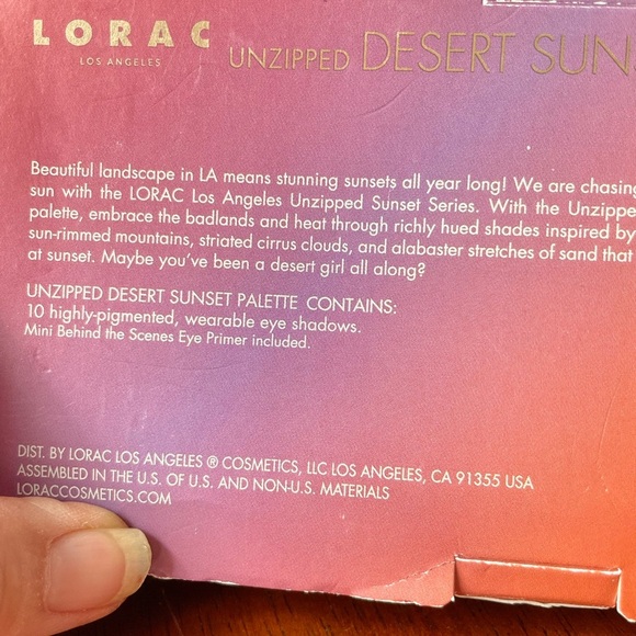 Lorac los Angeles unzipped Desert Sunset eyeshadow Palette w mini primer new - Picture 4 of 4